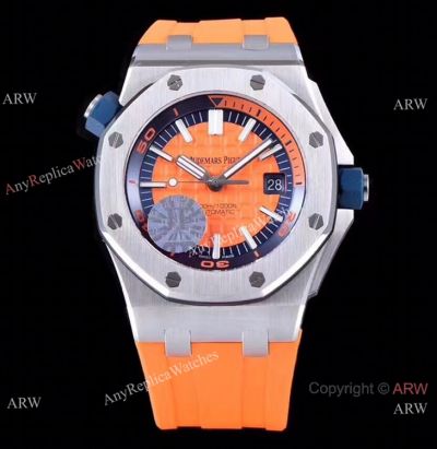 JF Factory V8 1:1 Best Audemars Piguet Diver's Watch Orange Rubber Strap